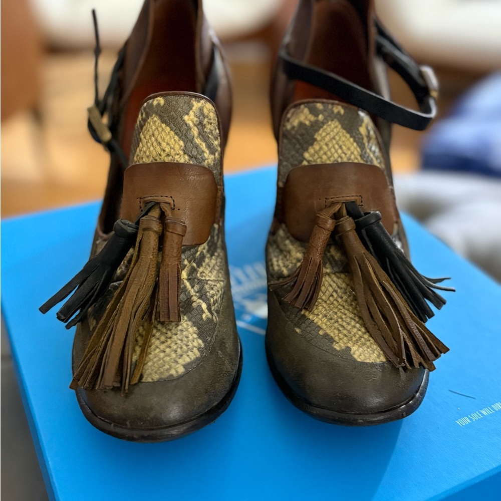 Brown and Tan Tassel Women's Shoes